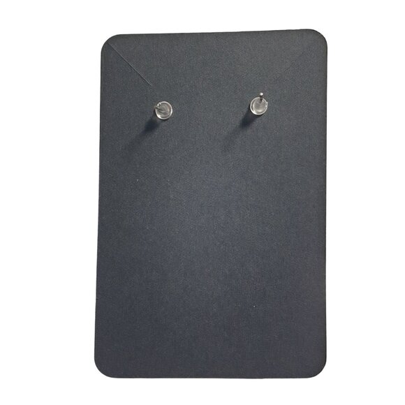 Crystal Double Stud Earrings Round Cut Clear Stone Fashion Jewelry Gift Formal - Picture 4 of 4